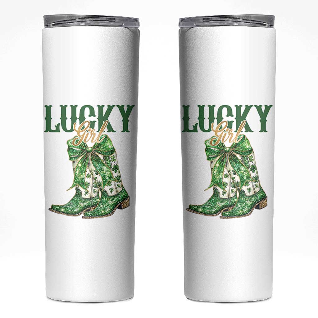 Lucky Cowgirl Skinny Tumbler Western Irish Cowboy St Patrick Day