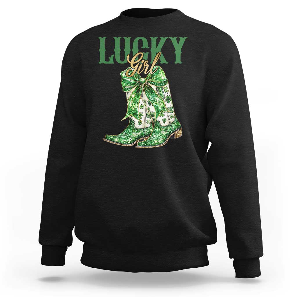 Lucky Cowgirl Sweatshirt Western Irish Cowboy St Patrick Day