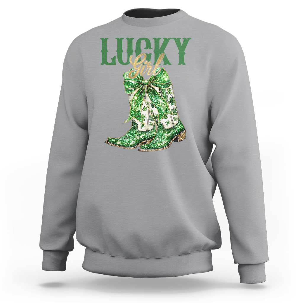 Lucky Cowgirl Sweatshirt Western Irish Cowboy St Patrick Day