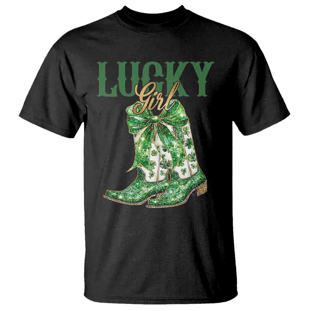 Lucky Cowgirl T Shirt Western Irish Cowboy St Patrick Day