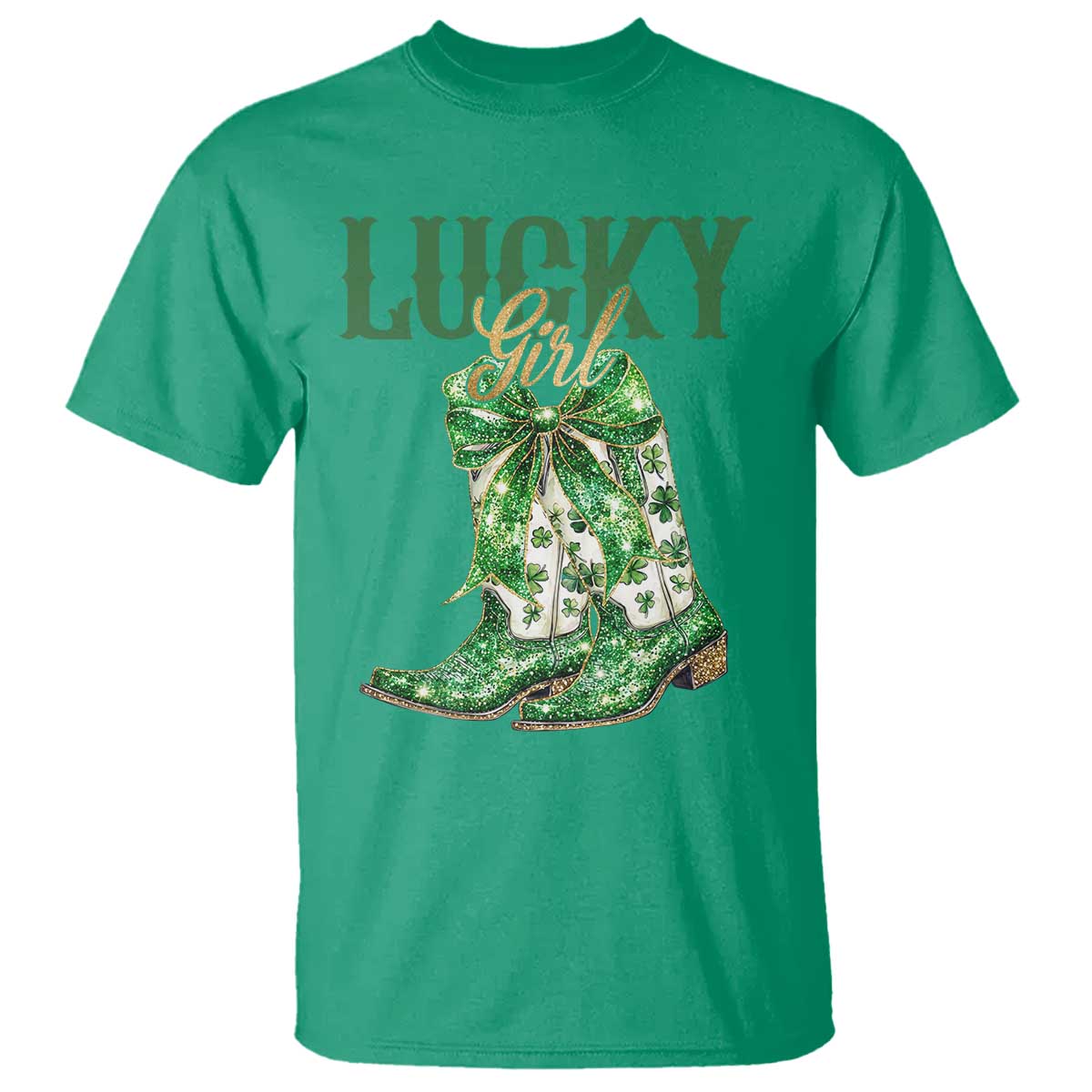 Lucky Cowgirl T Shirt Western Irish Cowboy St Patrick Day