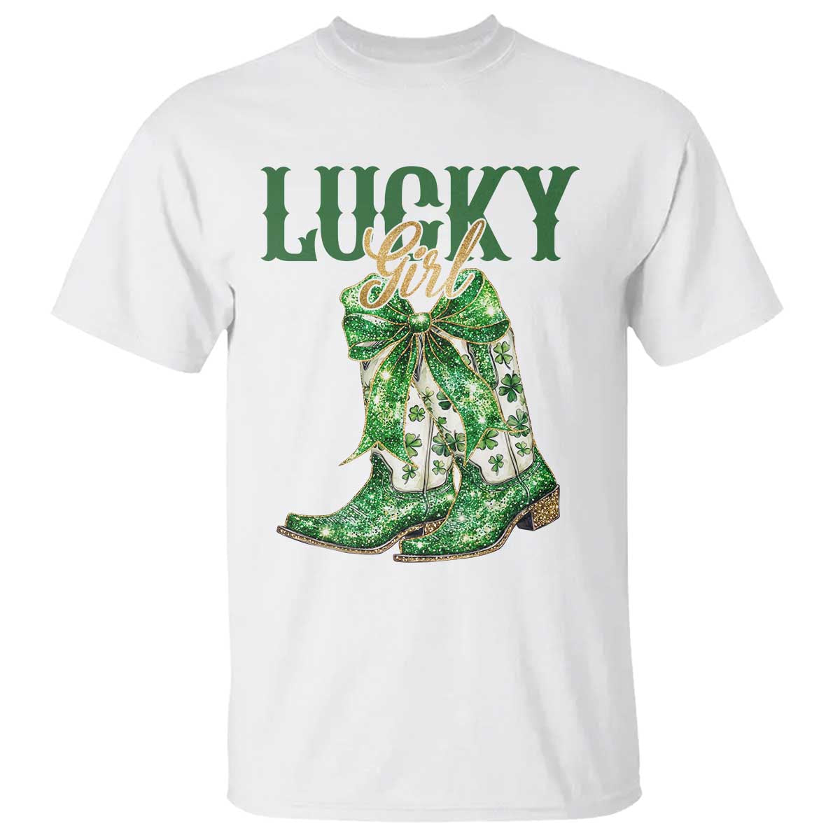 Lucky Cowgirl T Shirt Western Irish Cowboy St Patrick Day