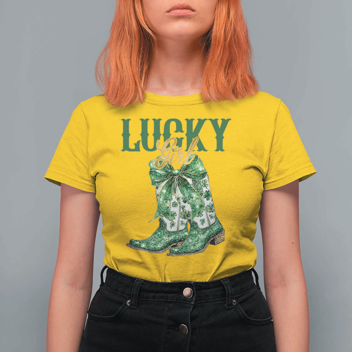 Lucky Cowgirl T Shirt For Women Western Irish Cowboy St Patrick Day