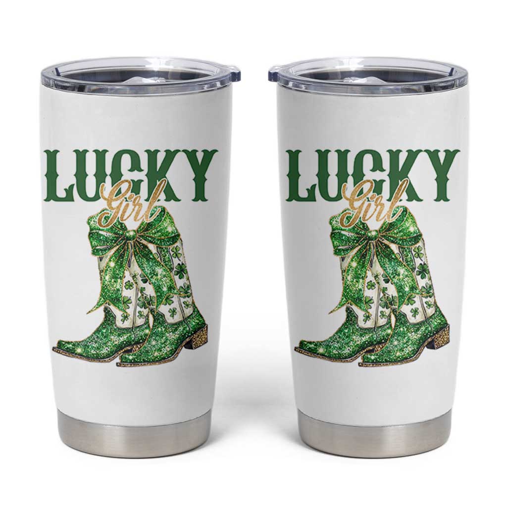 Lucky Cowgirl Tumbler Cup Western Irish Cowboy St Patrick Day