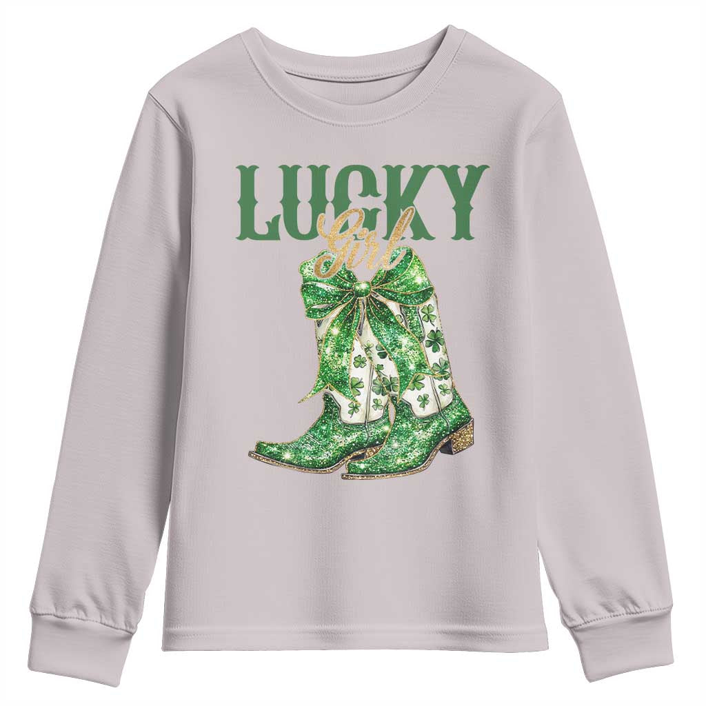Lucky Cowgirl Youth Sweatshirt Western Irish Cowboy St Patrick Day