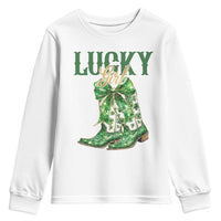 Lucky Cowgirl Youth Sweatshirt Western Irish Cowboy St Patrick Day