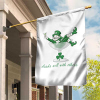 Drink Well With Others Garden Flag Funny Leprechaun Drinking Green Beer Shamrock