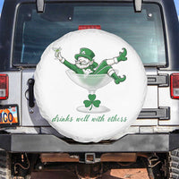 Drink Well With Others Spare Tire Cover Funny Leprechaun Drinking Green Beer Shamrock