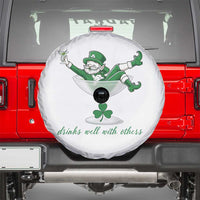 Drink Well With Others Spare Tire Cover Funny Leprechaun Drinking Green Beer Shamrock