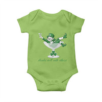 Drink Well With Others Baby Onesie Funny Leprechaun Drinking Green Beer Shamrock
