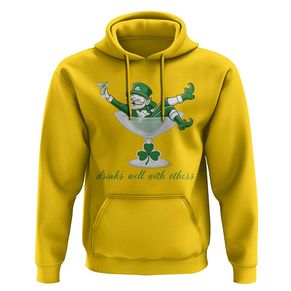 Drink Well With Others Hoodie Funny Leprechaun Drinking Green Beer Shamrock