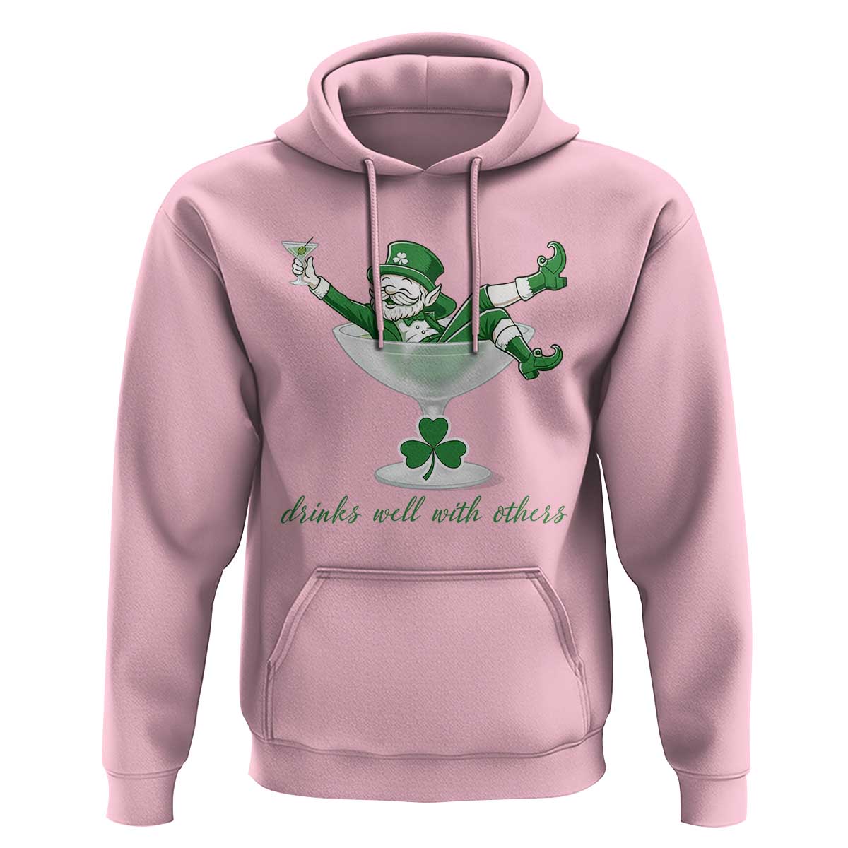 Drink Well With Others Hoodie Funny Leprechaun Drinking Green Beer Shamrock