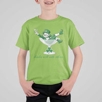 Drink Well With Others T Shirt For Kid Funny Leprechaun Drinking Green Beer Shamrock