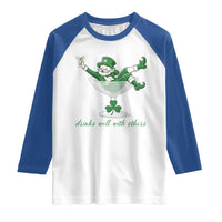 Drink Well With Others Raglan Shirt Funny Leprechaun Drinking Green Beer Shamrock