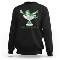 Drink Well With Others Sweatshirt Funny Leprechaun Drinking Green Beer Shamrock