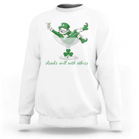 Drink Well With Others Sweatshirt Funny Leprechaun Drinking Green Beer Shamrock