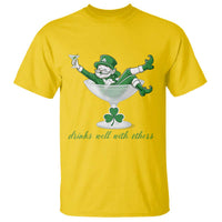 Drink Well With Others T Shirt Funny Leprechaun Drinking Green Beer Shamrock