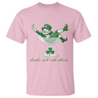 Drink Well With Others T Shirt Funny Leprechaun Drinking Green Beer Shamrock