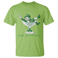 Drink Well With Others T Shirt Funny Leprechaun Drinking Green Beer Shamrock