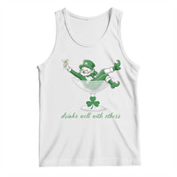 Drink Well With Others Tank Top Funny Leprechaun Drinking Green Beer Shamrock