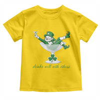 Drink Well With Others Toddler T Shirt Funny Leprechaun Drinking Green Beer Shamrock