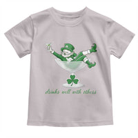 Drink Well With Others Toddler T Shirt Funny Leprechaun Drinking Green Beer Shamrock