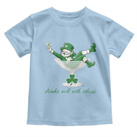 Drink Well With Others Toddler T Shirt Funny Leprechaun Drinking Green Beer Shamrock