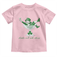 Drink Well With Others Toddler T Shirt Funny Leprechaun Drinking Green Beer Shamrock