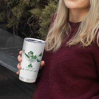 Drink Well With Others Tumbler Cup Funny Leprechaun Drinking Green Beer Shamrock