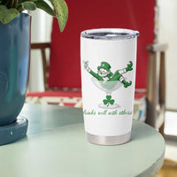 Drink Well With Others Tumbler Cup Funny Leprechaun Drinking Green Beer Shamrock