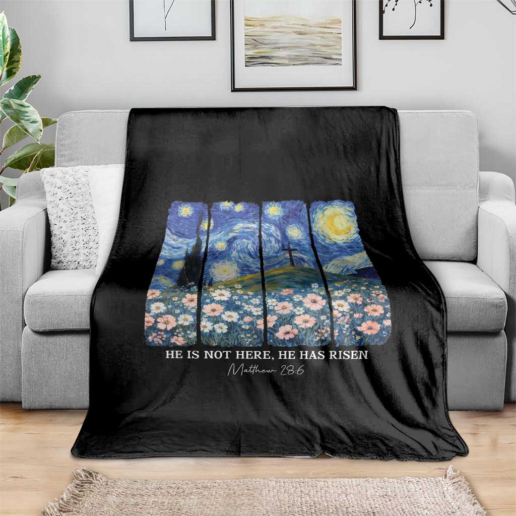 He is Risen Throw Blanket Christian Easter Starry Night Van Gogh
