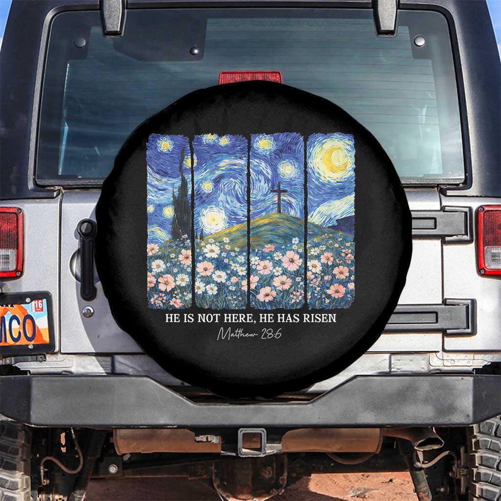 He is Risen Spare Tire Cover Christian Easter Starry Night Van Gogh