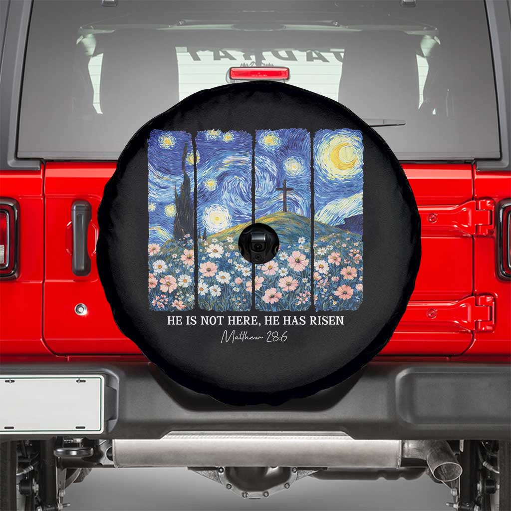 He is Risen Spare Tire Cover Christian Easter Starry Night Van Gogh