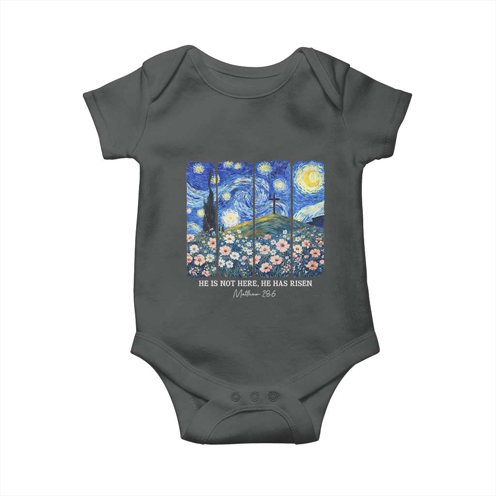 He is Risen Baby Onesie Christian Easter Starry Night Van Gogh