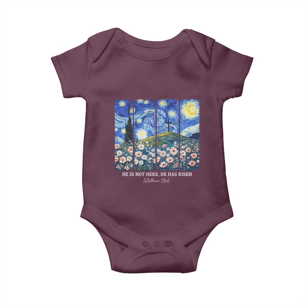 He is Risen Baby Onesie Christian Easter Starry Night Van Gogh
