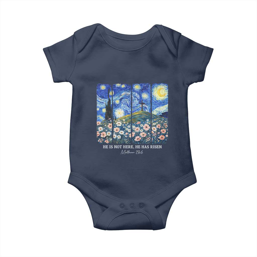 He is Risen Baby Onesie Christian Easter Starry Night Van Gogh