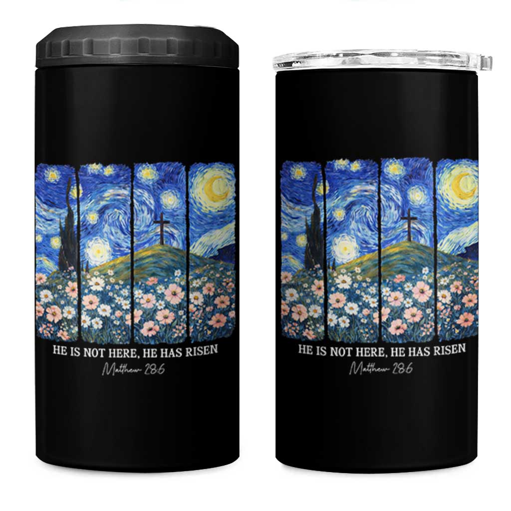 He is Risen 4 in 1 Can Cooler Tumbler Christian Easter Starry Night Van Gogh