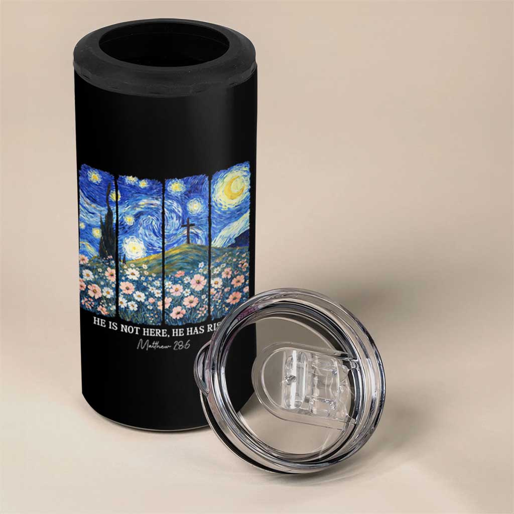 He is Risen 4 in 1 Can Cooler Tumbler Christian Easter Starry Night Van Gogh