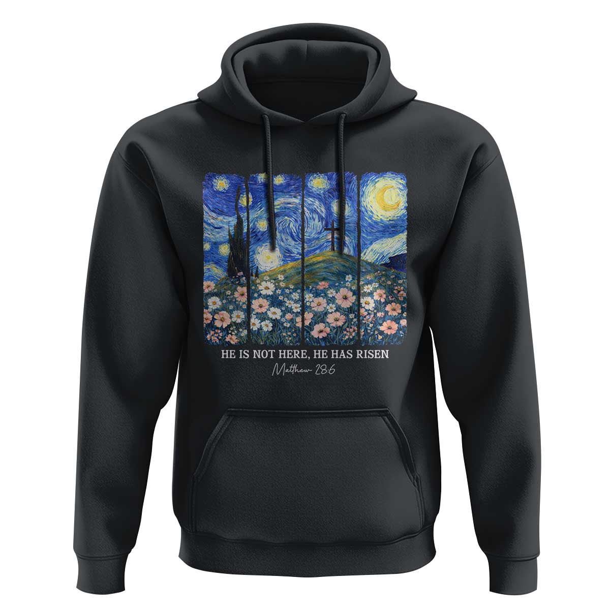 He is Risen Hoodie Christian Easter Starry Night Van Gogh
