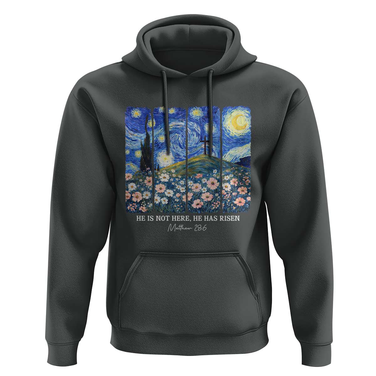 He is Risen Hoodie Christian Easter Starry Night Van Gogh