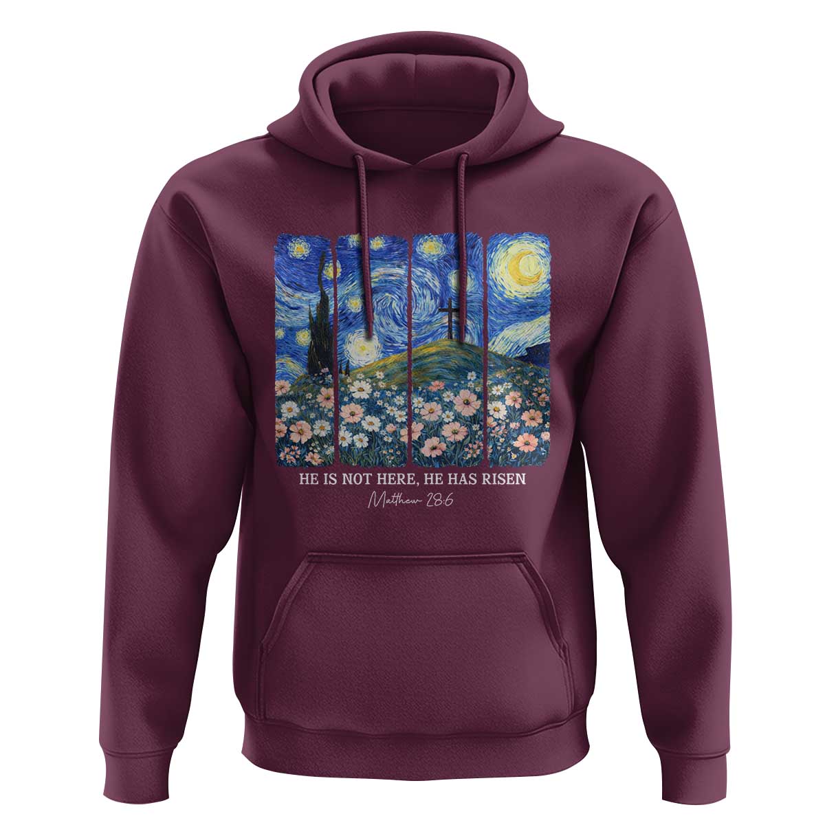 He is Risen Hoodie Christian Easter Starry Night Van Gogh