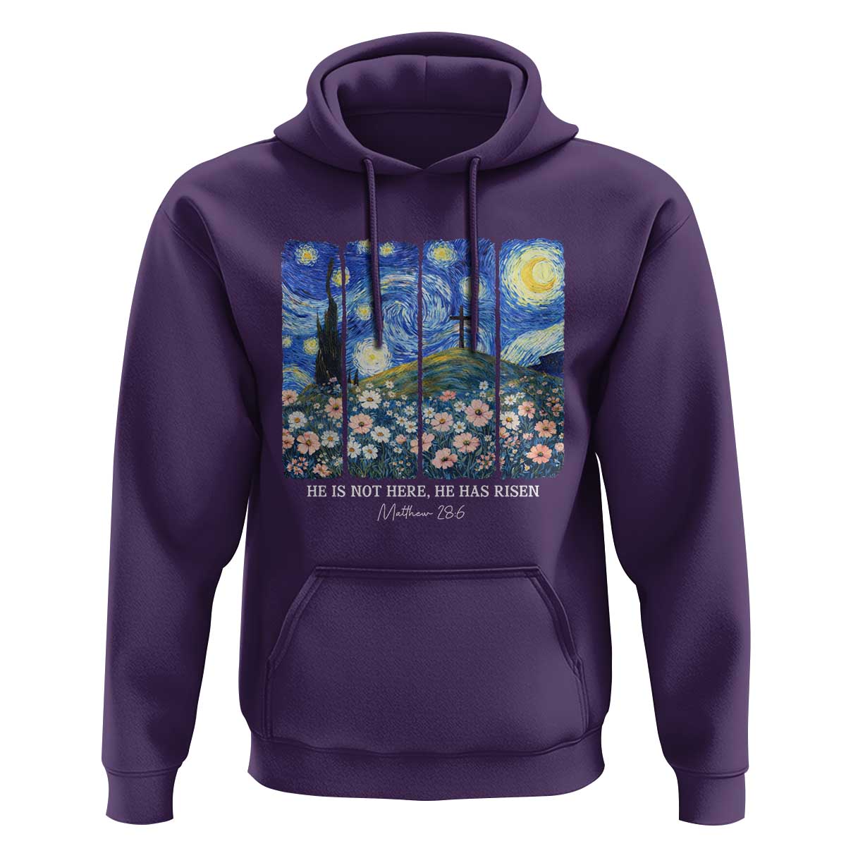 He is Risen Hoodie Christian Easter Starry Night Van Gogh