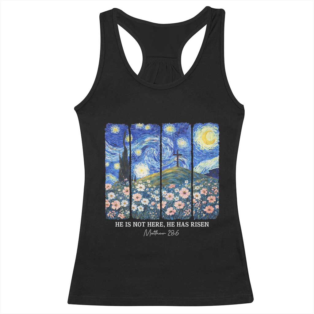 He is Risen Racerback Tank Top Christian Easter Starry Night Van Gogh