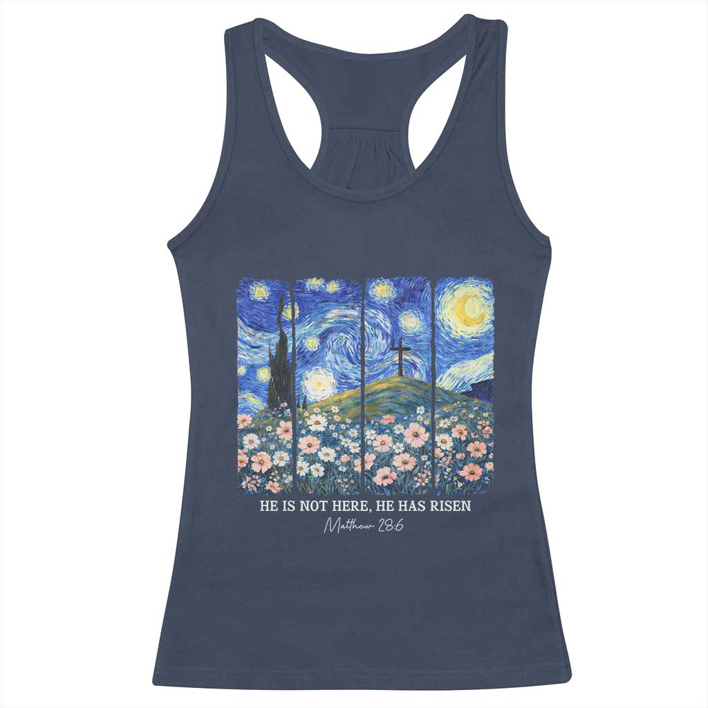 He is Risen Racerback Tank Top Christian Easter Starry Night Van Gogh