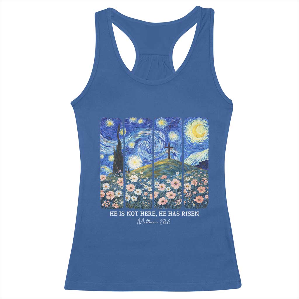 He is Risen Racerback Tank Top Christian Easter Starry Night Van Gogh