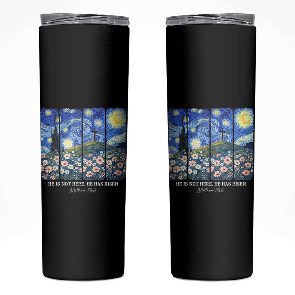 He is Risen Skinny Tumbler Christian Easter Starry Night Van Gogh