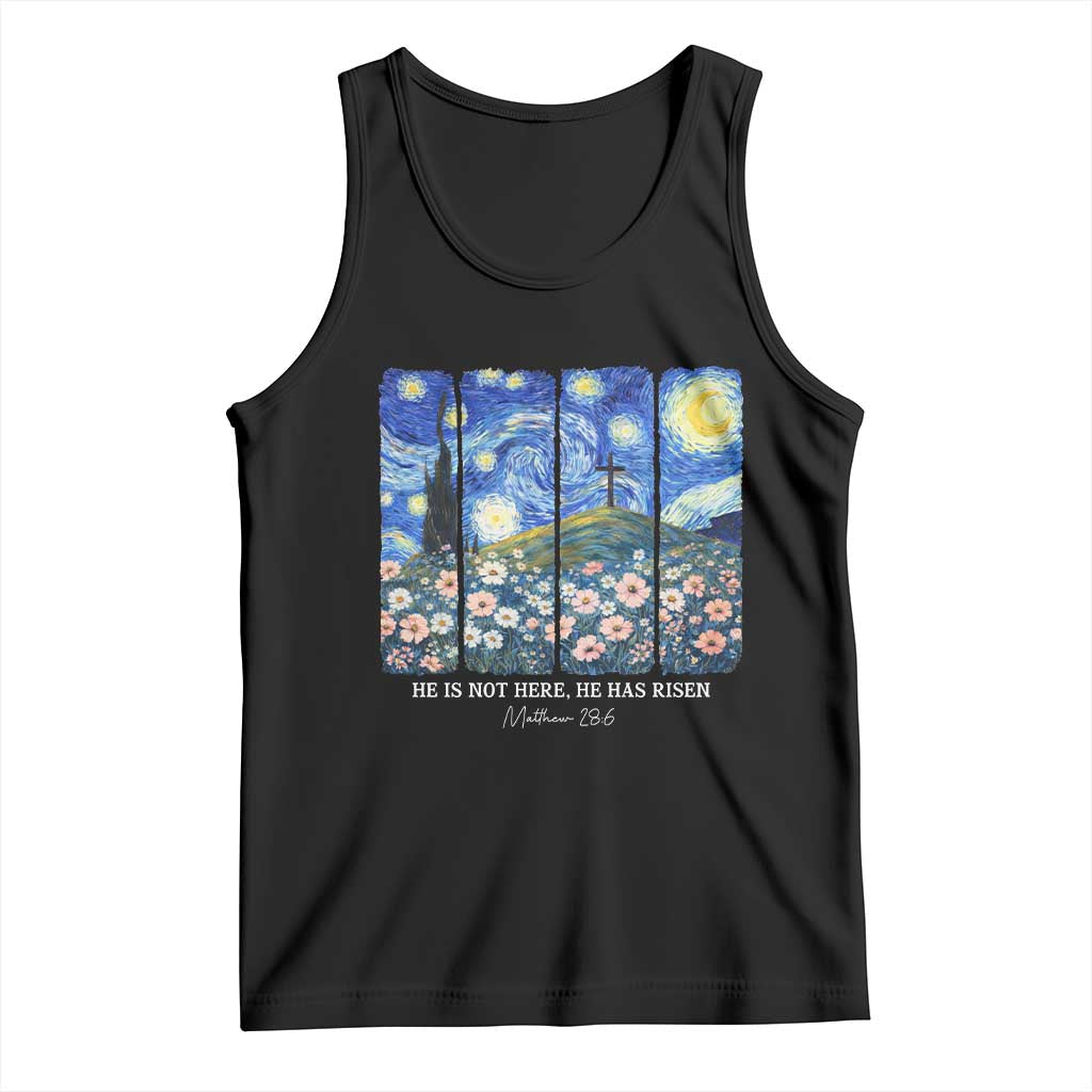 He is Risen Tank Top Christian Easter Starry Night Van Gogh