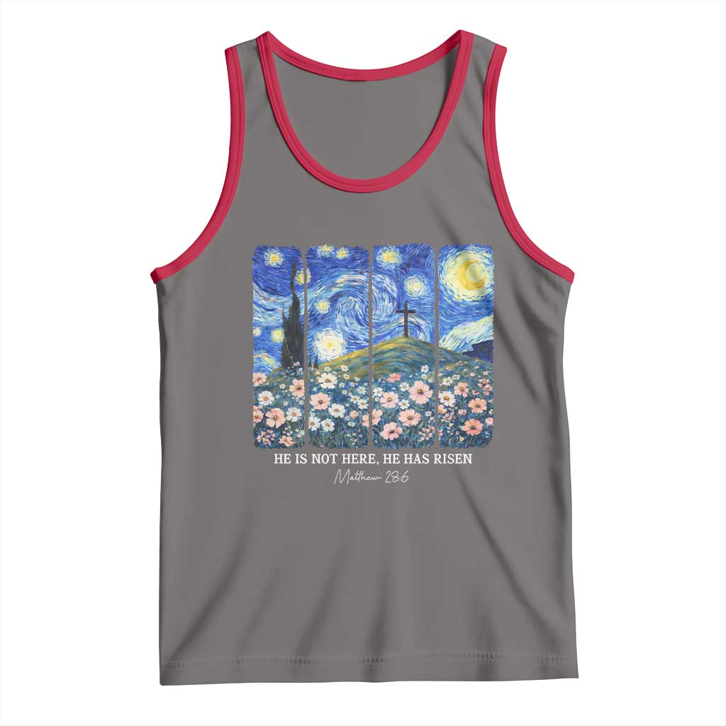 He is Risen Tank Top Christian Easter Starry Night Van Gogh