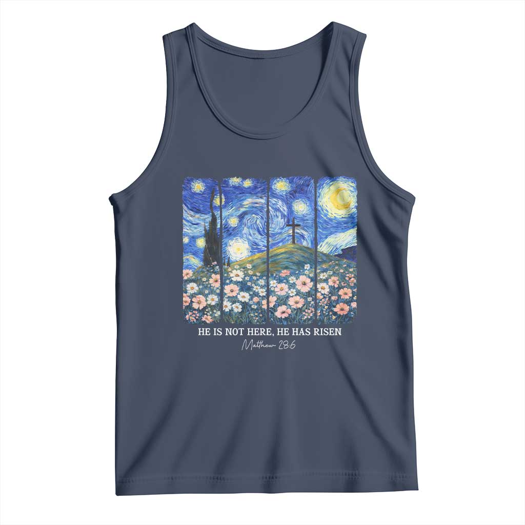 He is Risen Tank Top Christian Easter Starry Night Van Gogh