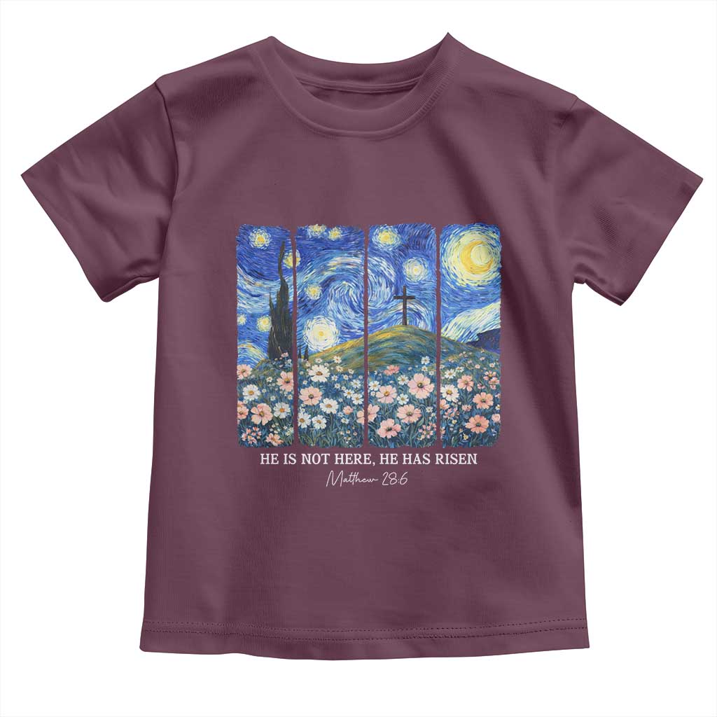 He is Risen Toddler T Shirt Christian Easter Starry Night Van Gogh